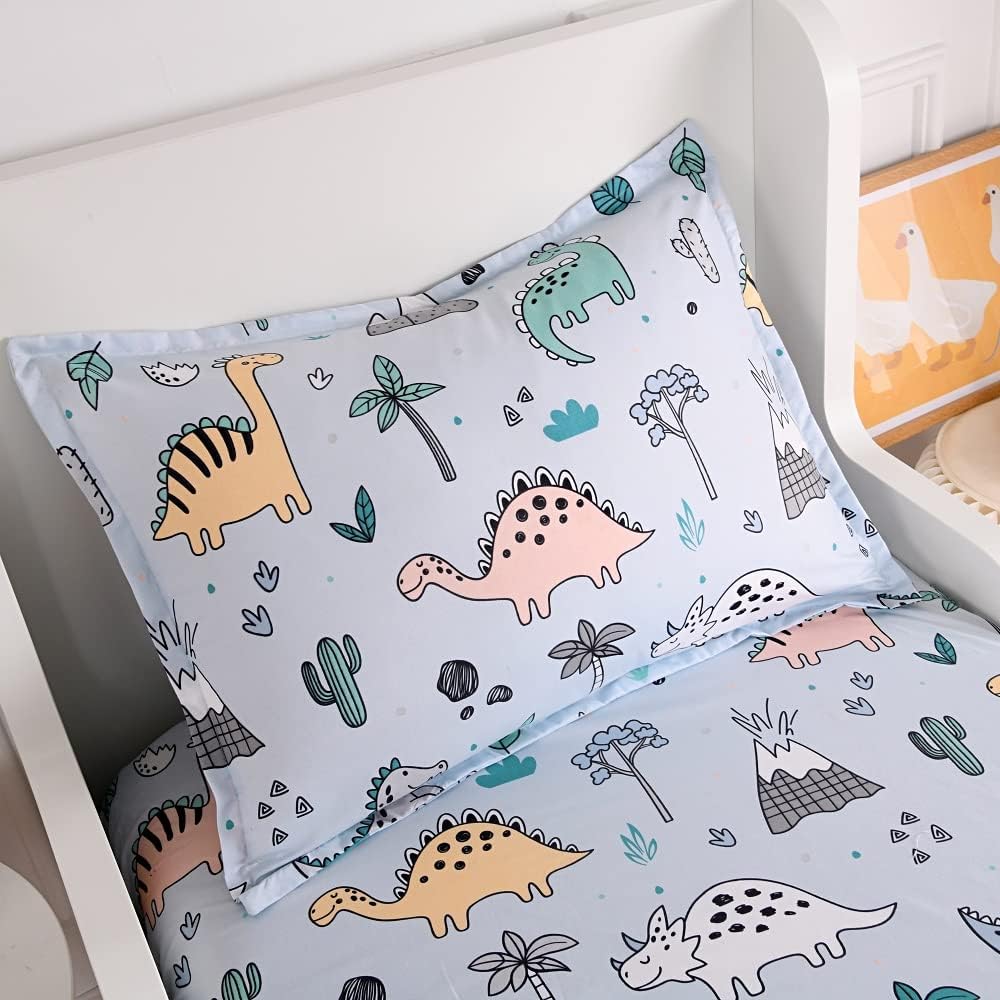 KWLOVER Soft Dinosaur Bed Sheet Set Twin Size 2PCS