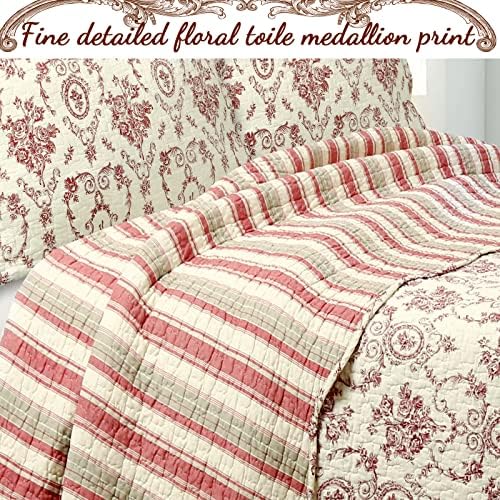 Cozy Line French Medallion Reversible Coverlet Set