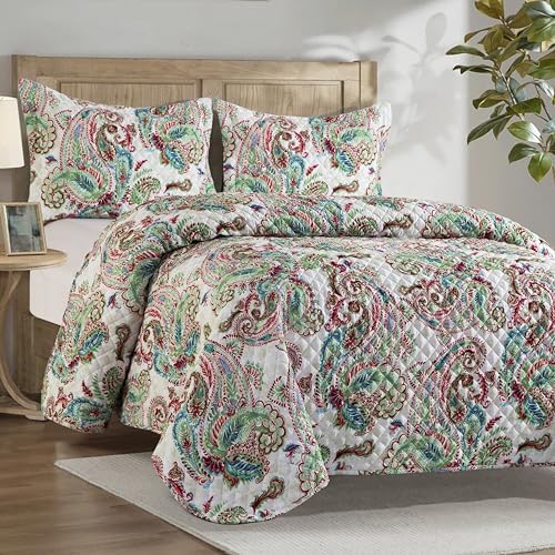 Elegant Comfort Reversible Floral Paisley Bedspread Set