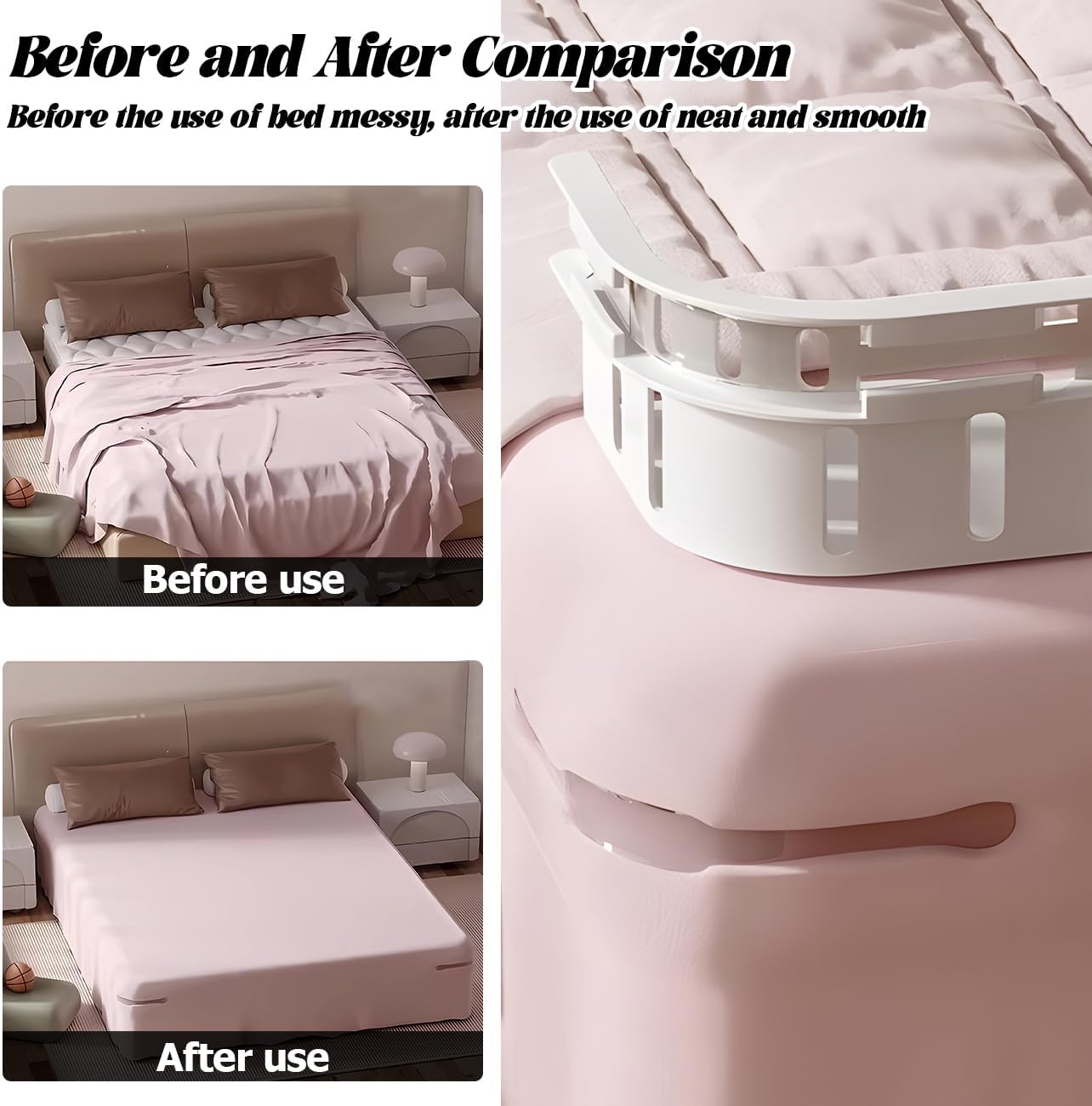 Bed Sheet Holder Lock Strips - Secure Reusable Easy to Use