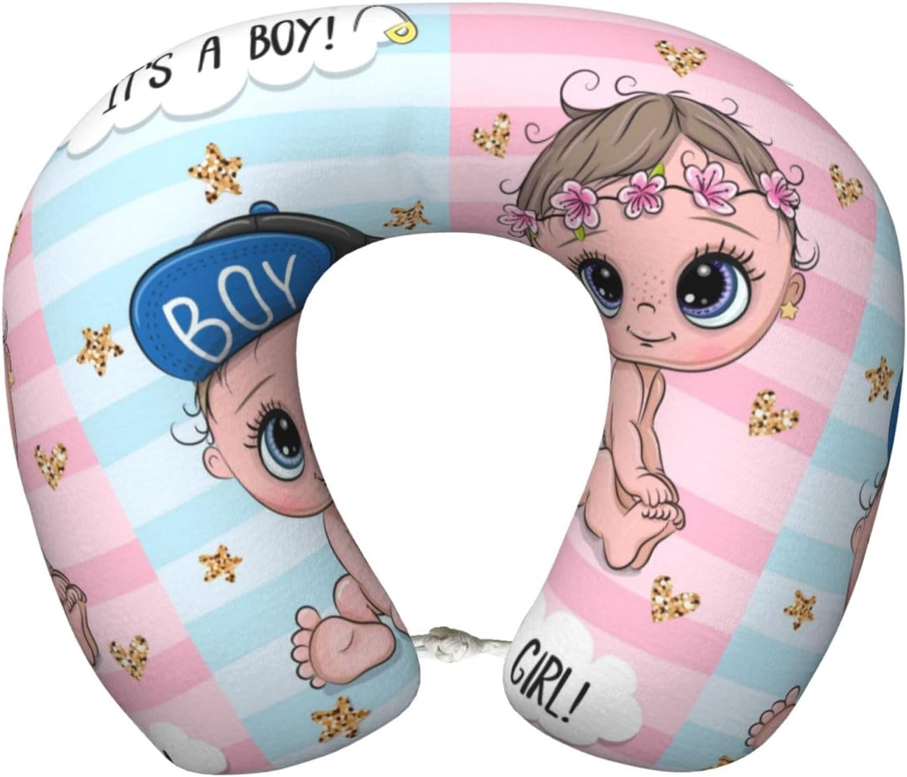 Memory Foam Travel Neck Pillow with Velvet Cover