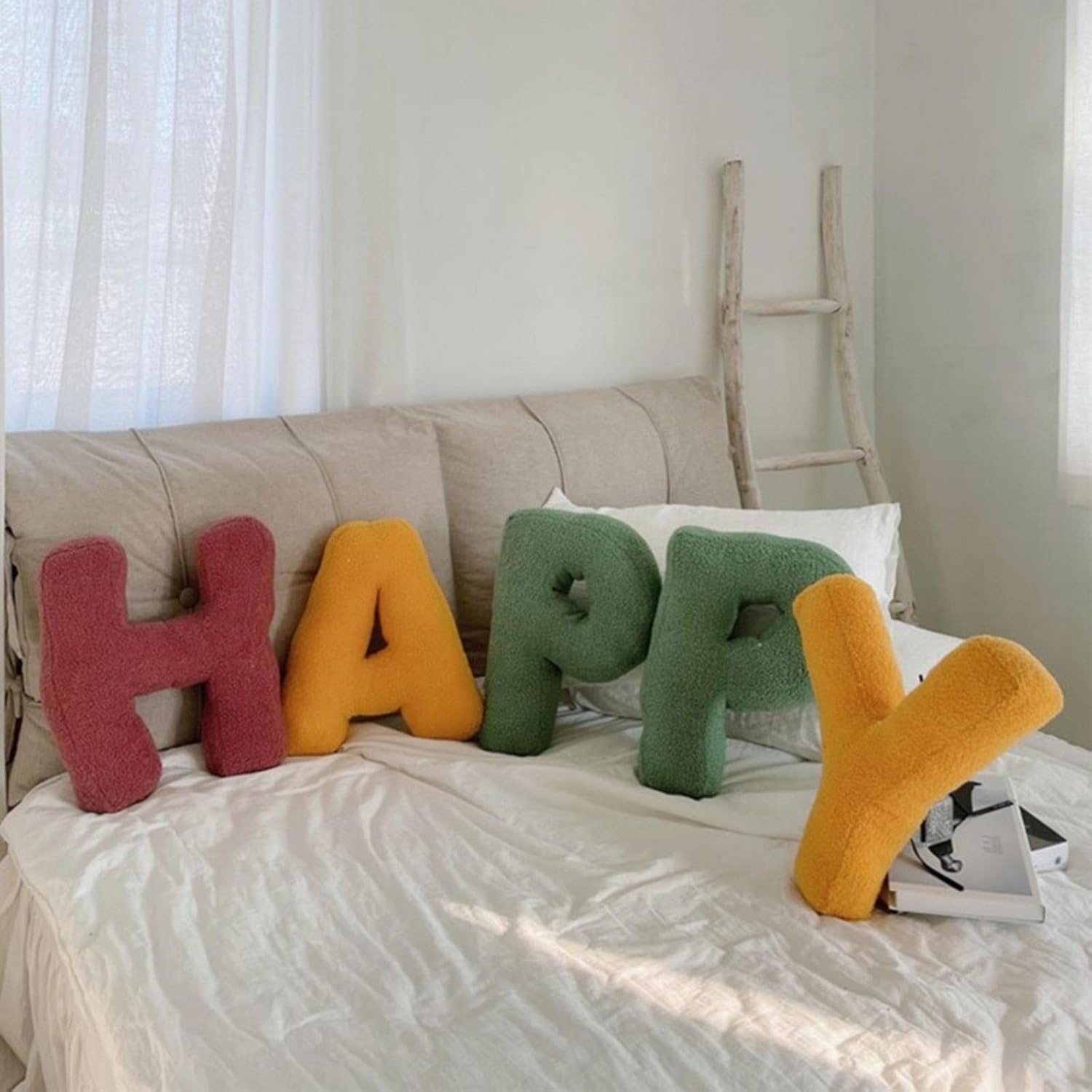 MOJUN Letter Pillows Cute Plush Alphabet Throw Cushions for Home and Office