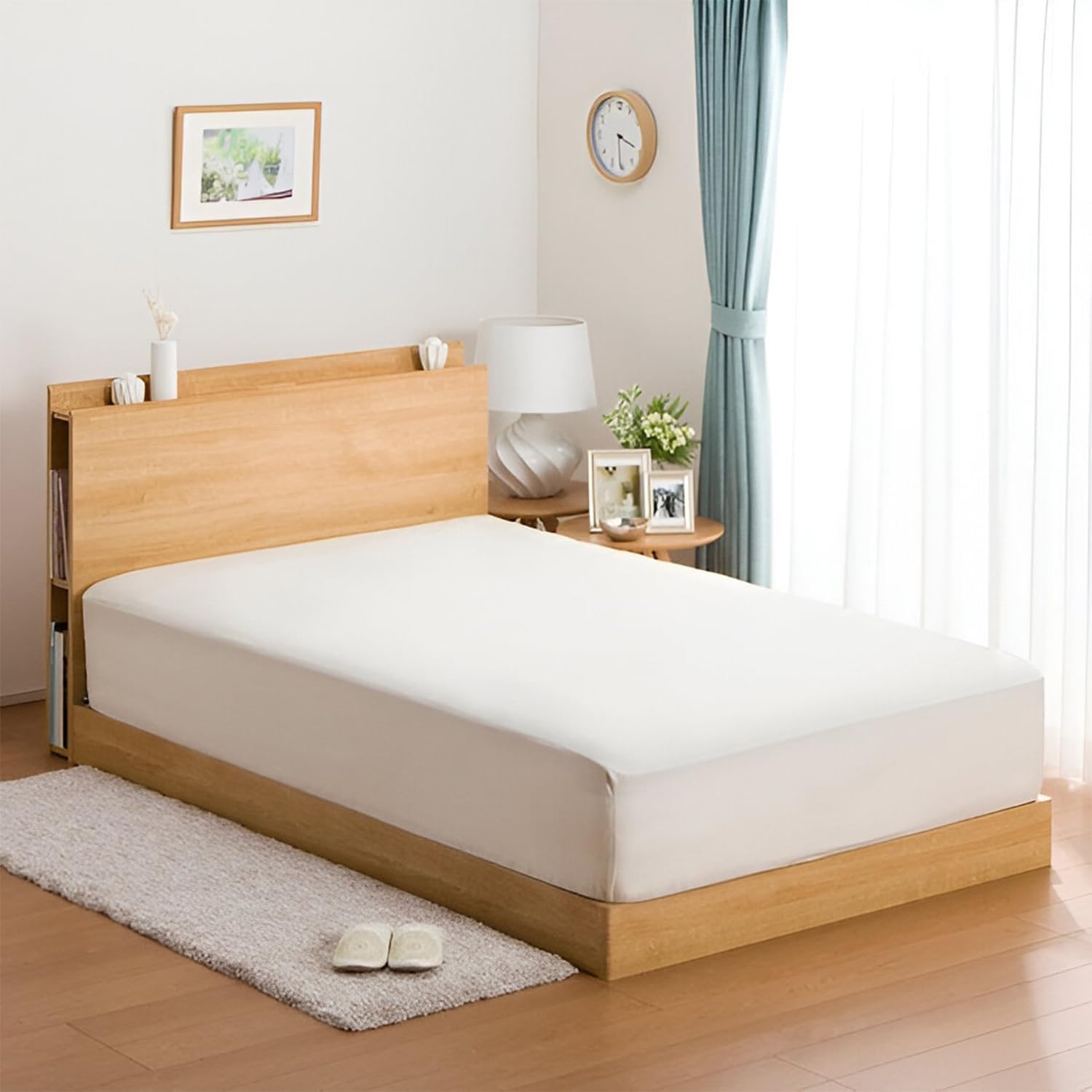 KI LINEN Luxury Twin XL Fitted Sheet 400 Thread Count White
