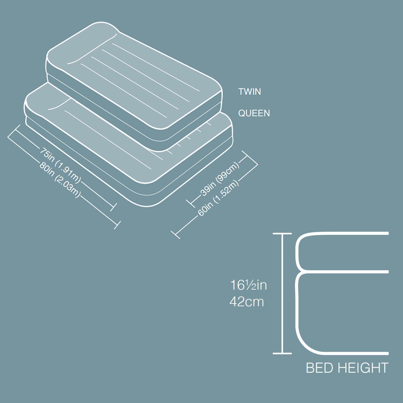 Intex Raised Airbed with Electric Pump and Pillow Twin Size