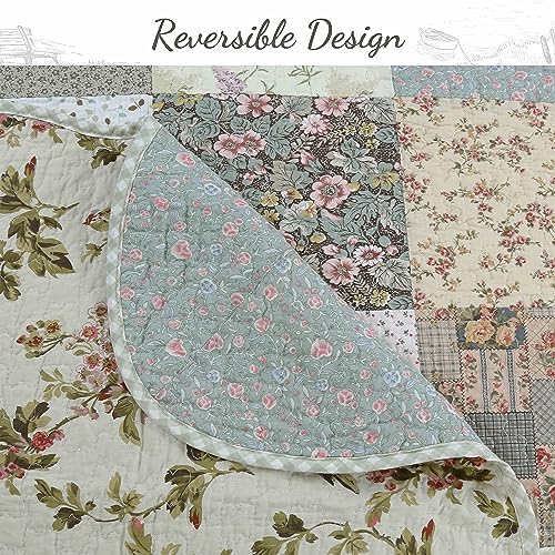Cozy Line 100 Cotton Reversible Quilt Bedding Set King 3 Piece