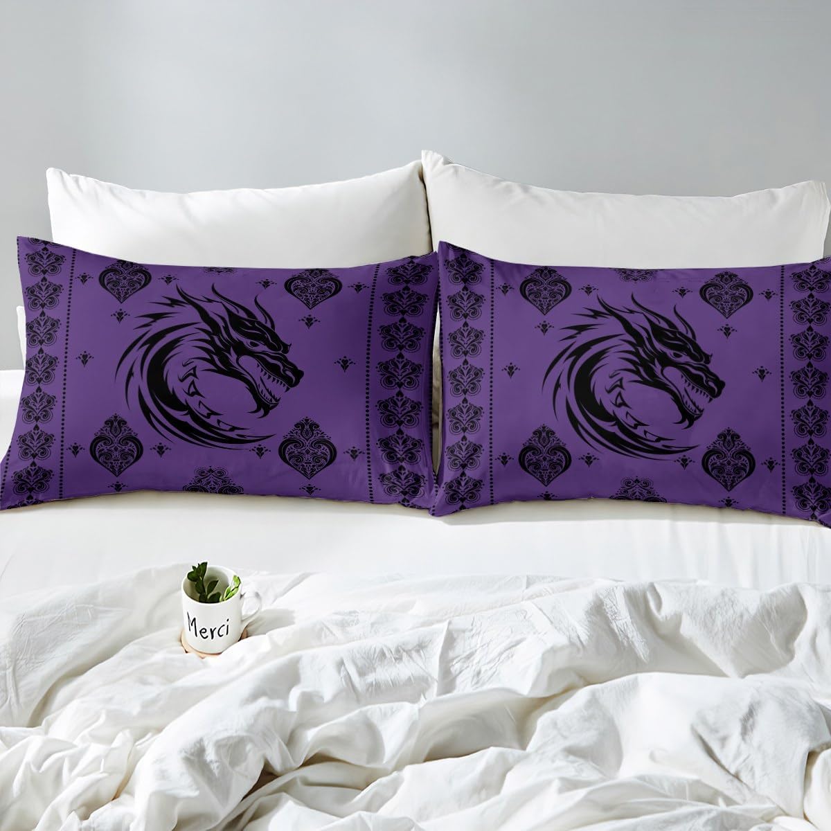 Castle Fairy Dragon Duvet Cover Set King Size