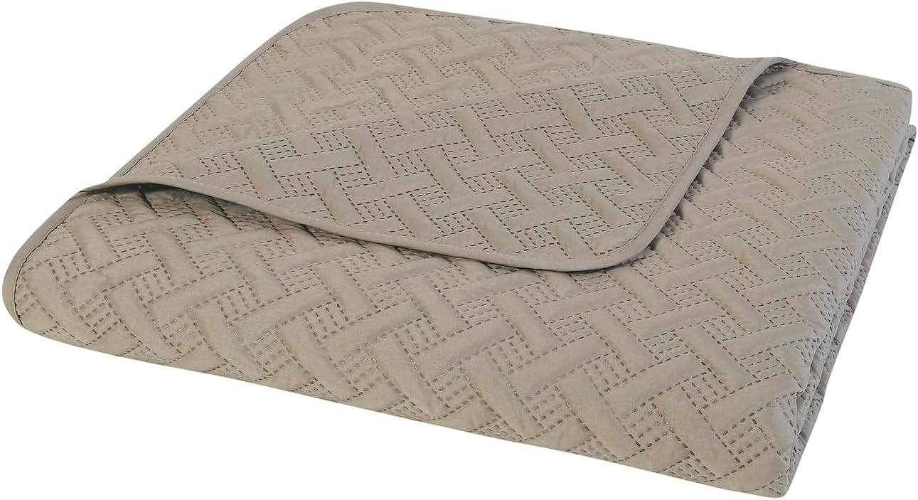 VCNY Home Quilt Super Soft Reversible Bedding Set Twin Nina Taupe