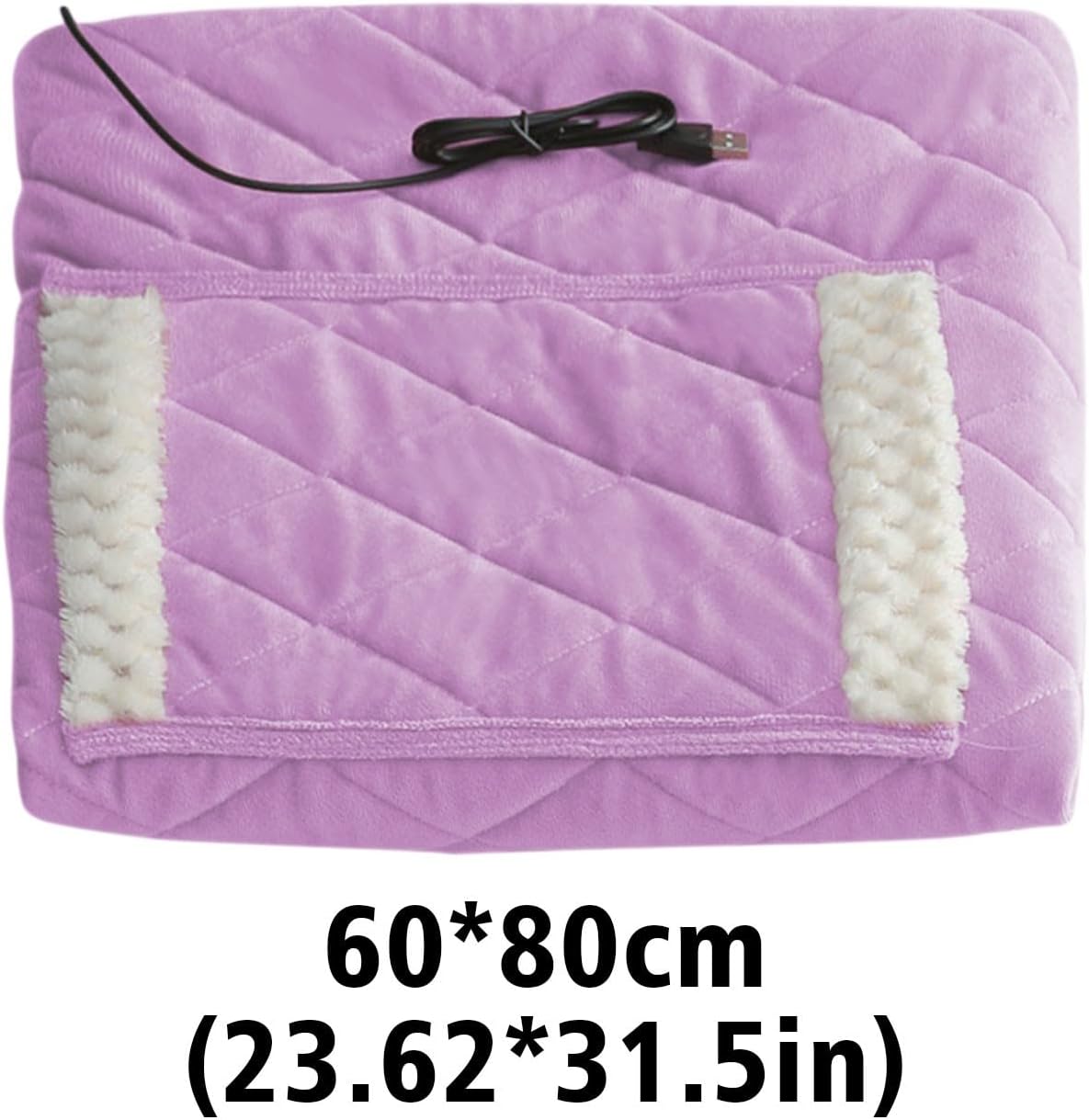 Soft Flannel Heated Throw Blanket - Portable Rechargeable Electric Blanket for Winter