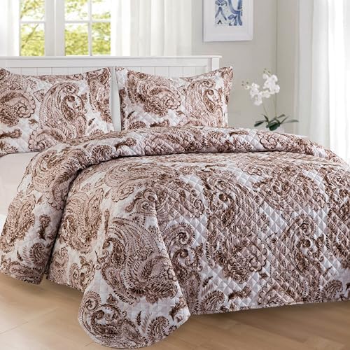 Elegant Comfort 3-Piece Reversible Paisley Quilt Set