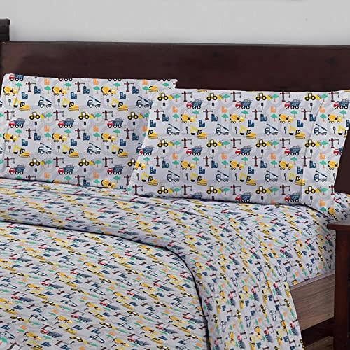 Softan Kids Excavator Bed Sheet Set 4PCS Full Size