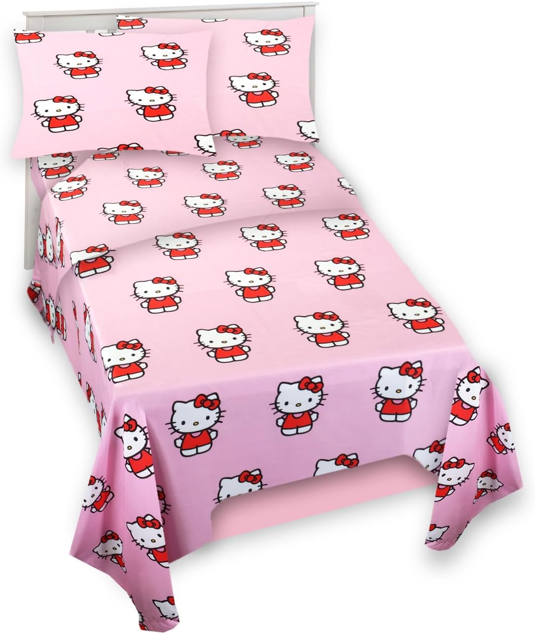 Hello Kitty Sheet Set for Twin Bed with Stickers