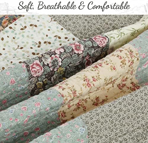 Cozy Line 100 Cotton Reversible Quilt Bedding Set King 3 Piece