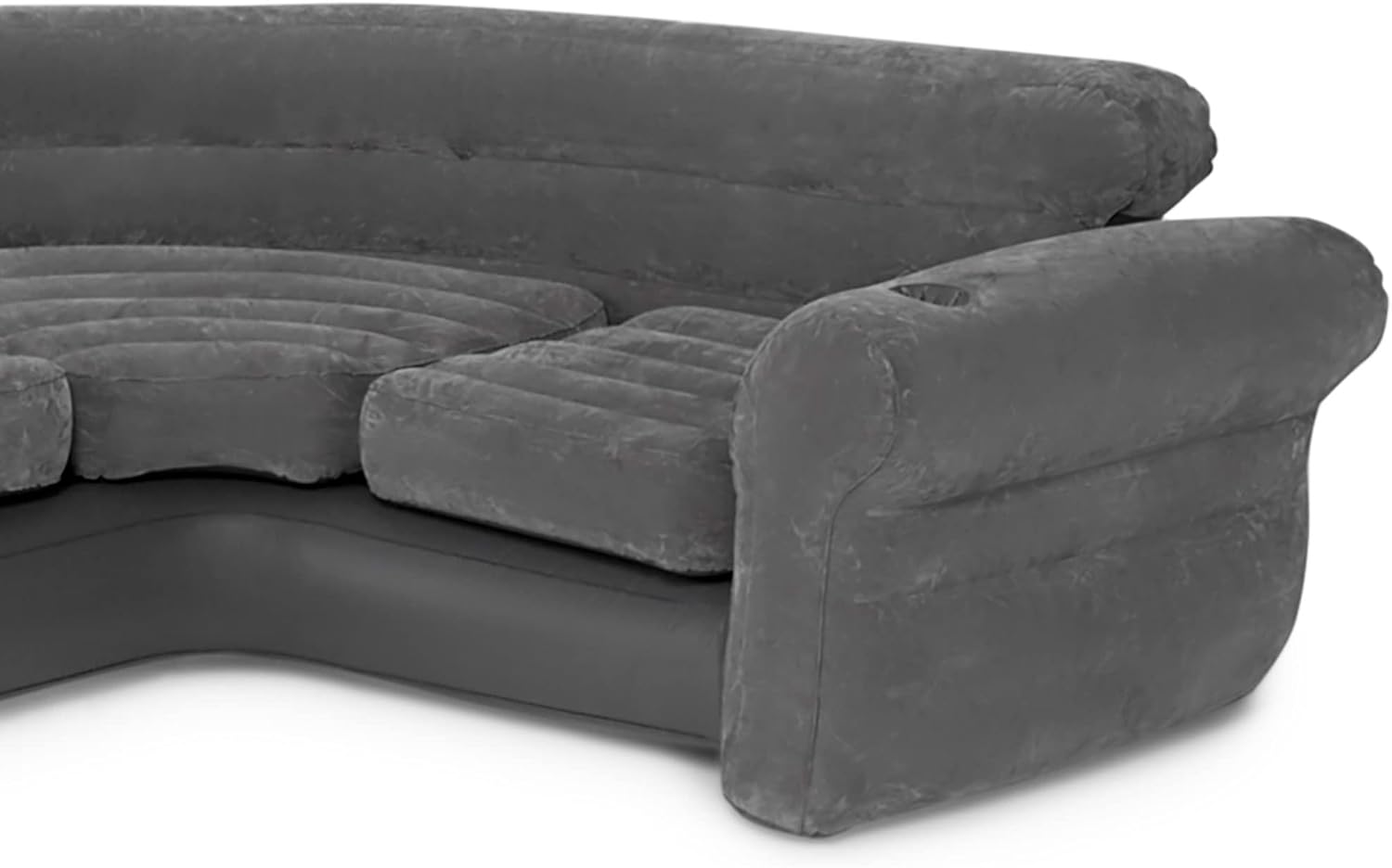 Intex L-Shaped Inflatable Couch with Cup Holders Gray 4 Pack