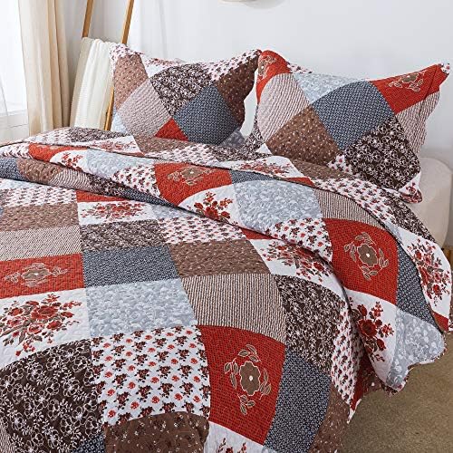 Travan Floral Printed Quilt Set Queen Size