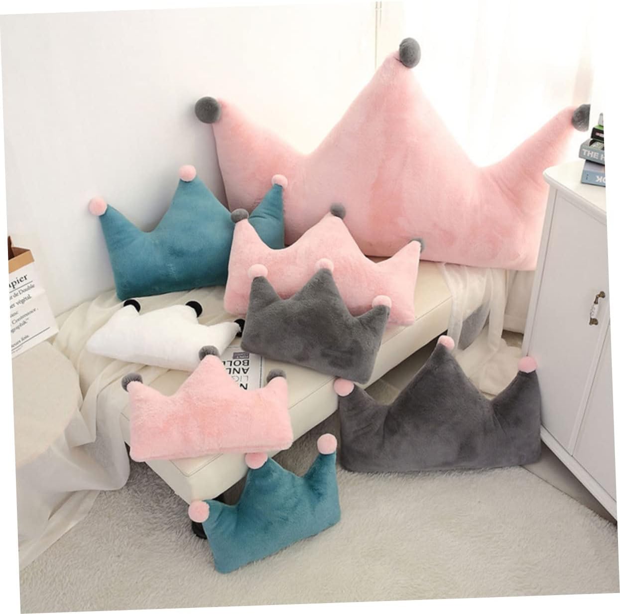 LIFKOME 40 Kids Throw Pillows Princess Crown Moon Decor Cushions