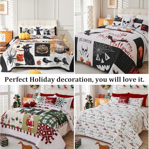 Cmfshape Halloween Quilt Set 3 Piece Queen Size