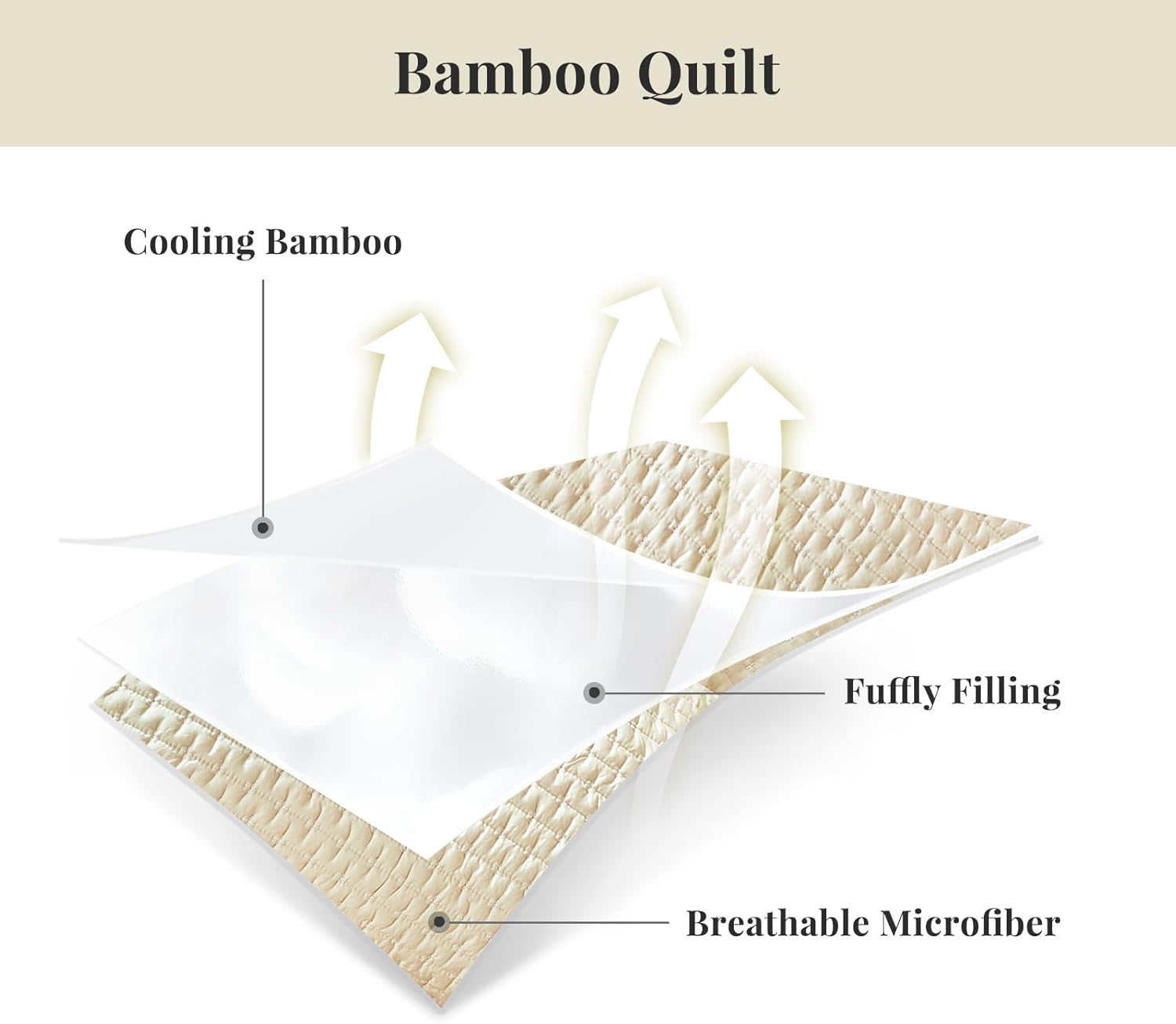 WARMDERN Beige King Quilt Set Cooling Summer Quilt for Hot Sleepers