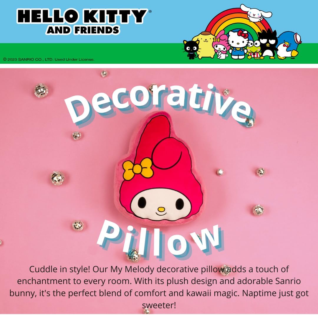 Franco My Melody Hello Kitty Decorative Plush Pillow 15 Inch