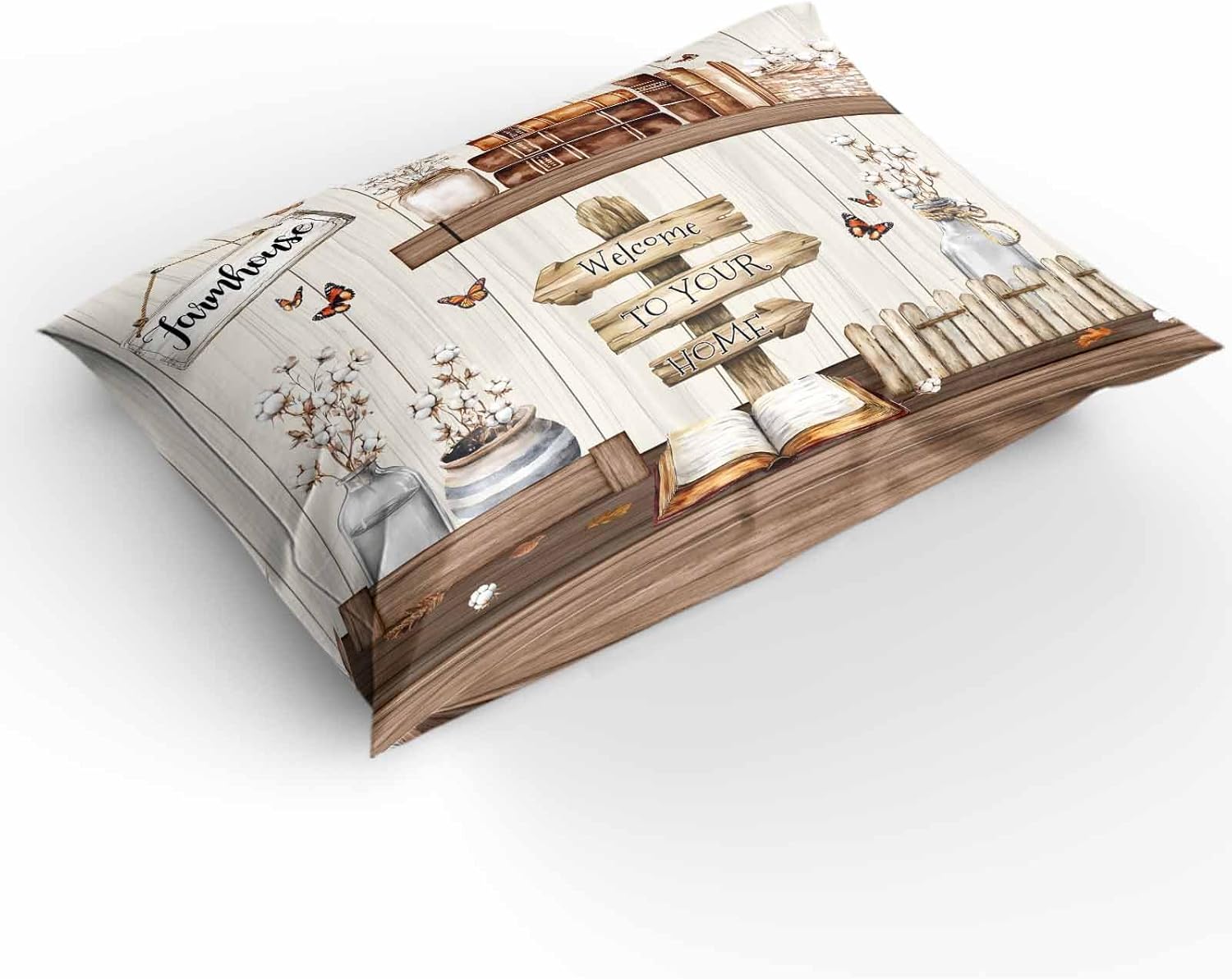 Boanket 3-Piece Queen Size Farmhouse Duvet Cover Set with Zipper
