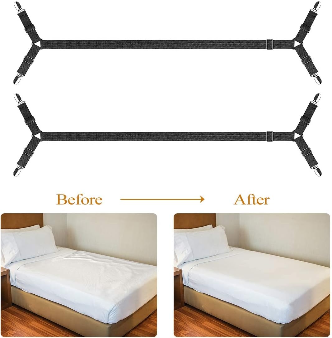 Sheet Suspenders Clips for Twin Full Queen King Mattress Sheet Holders
