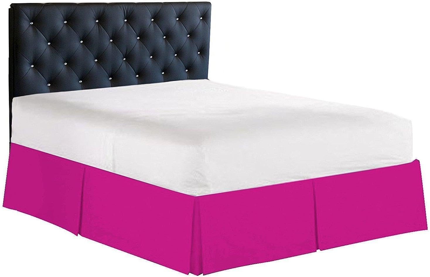 Elegance Linen Luxury 1500 Thread Count Bed Skirt - Twin Pink 14inch Drop