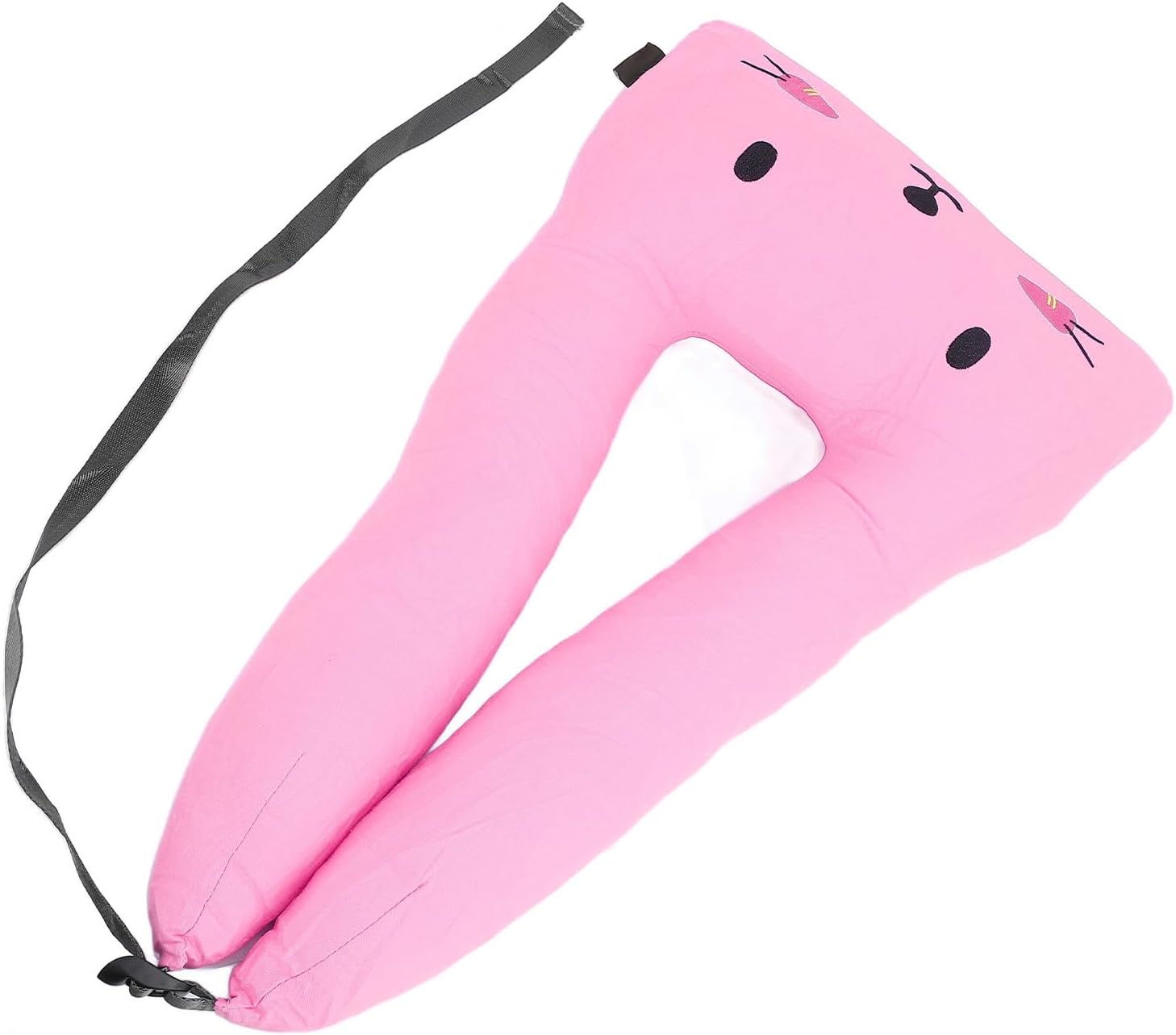 Kids Travel Pillow with Headrest and Shoulder Support Pink