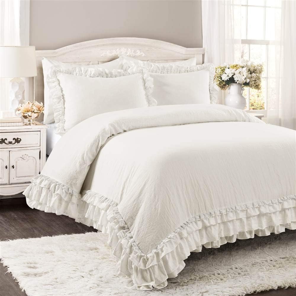 Lush Decor - Ella White Comforter Set with Shams