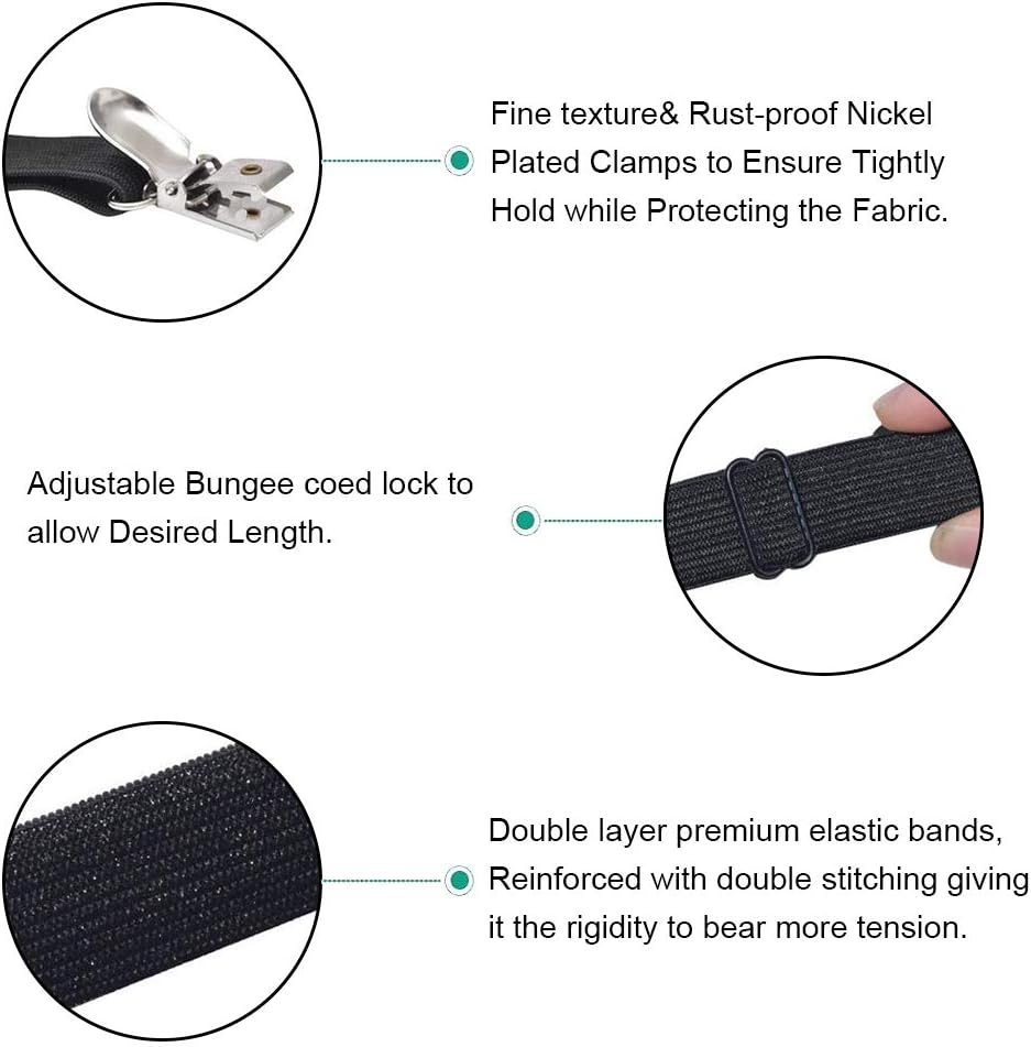 2Pcs Adjustable Sheet Straps for All Bed Sheets and Mattress Covers