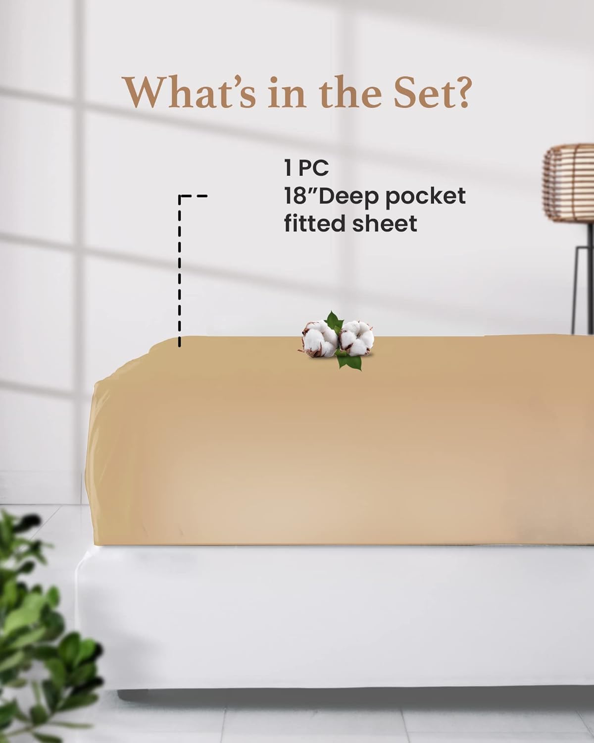 Good Sleep Bedding Fitted Sheet Twin XL - 1 Pc Taupe 1