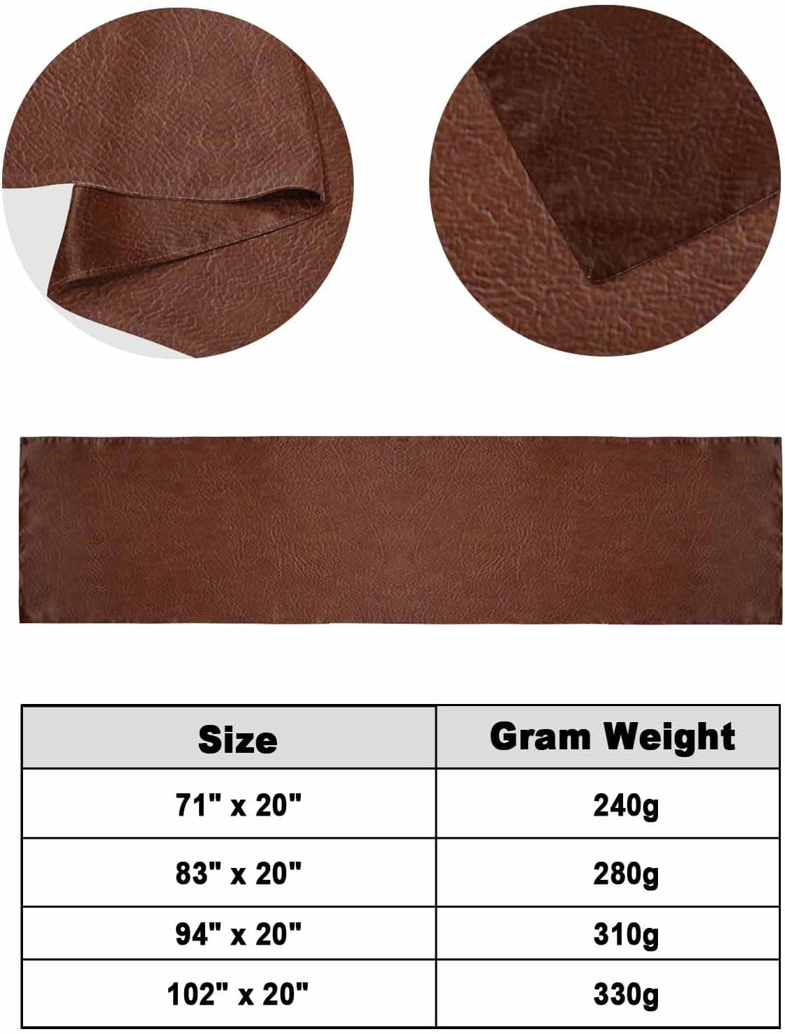 Yukro Boho Brown Leather Texture Bed Runner Scarf