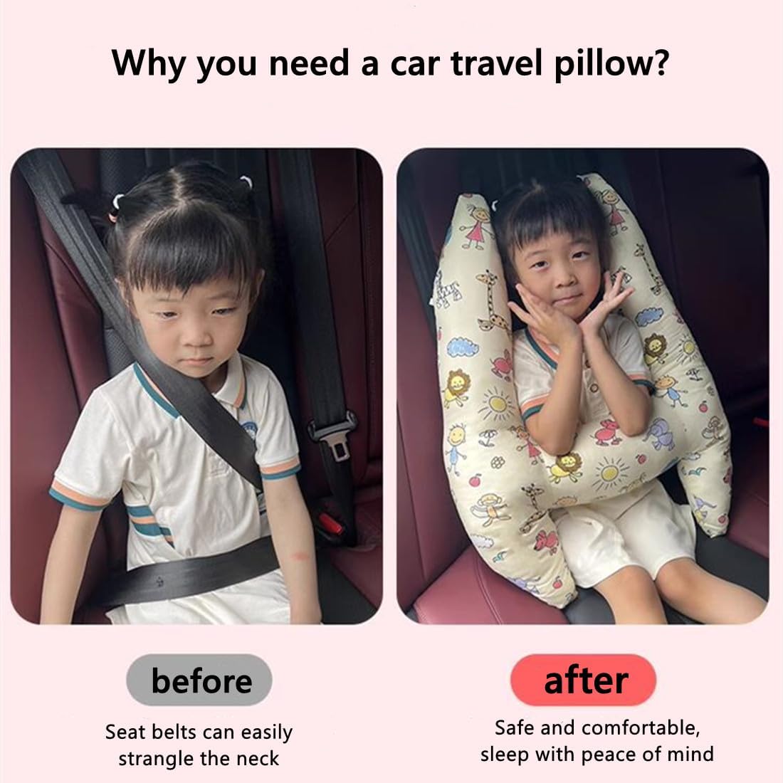 SIQITECHNO H-Shape Travel Pillow for Kids Adults