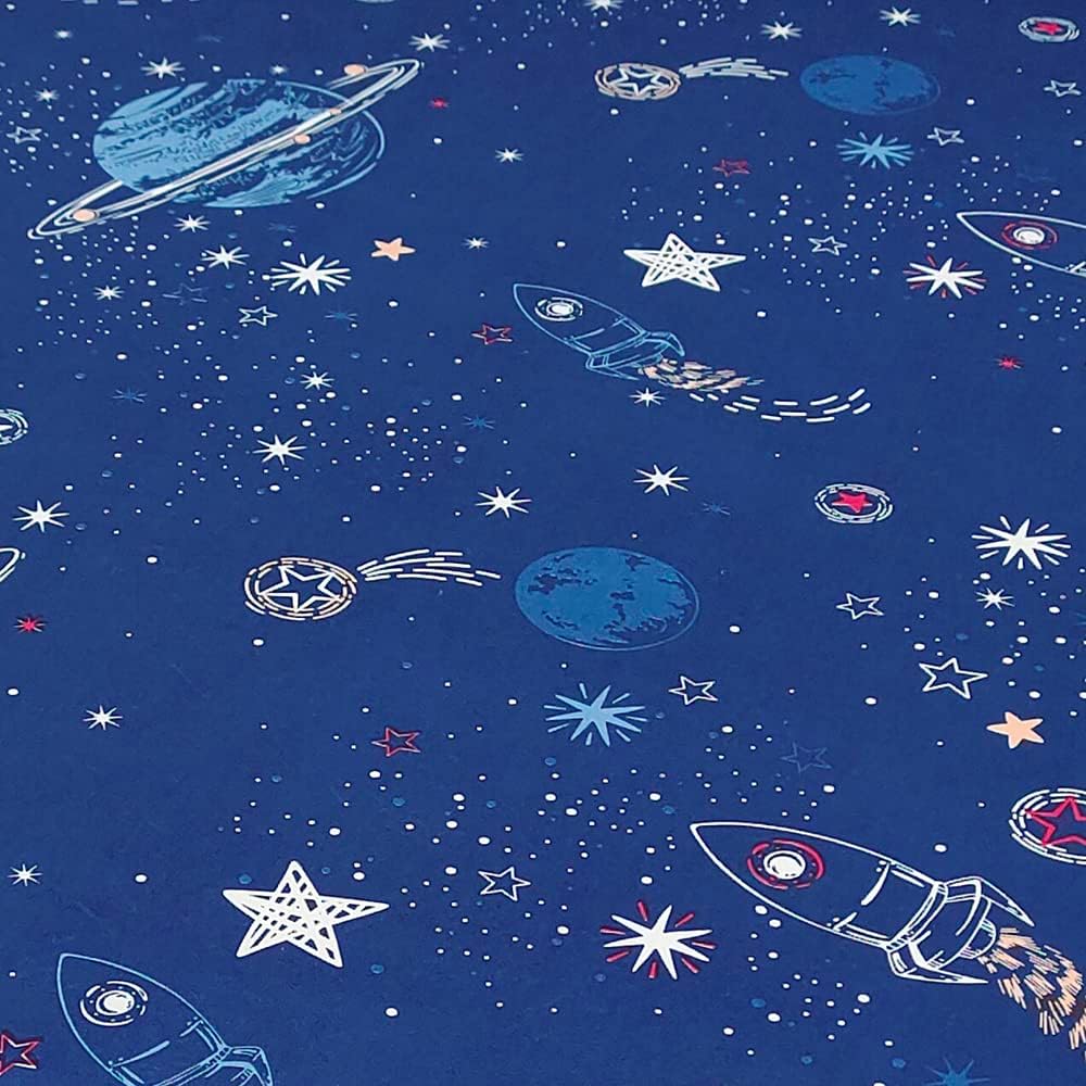 MAG 3 Pcs Space Sheet Set with Planets Stars Rockets Pattern