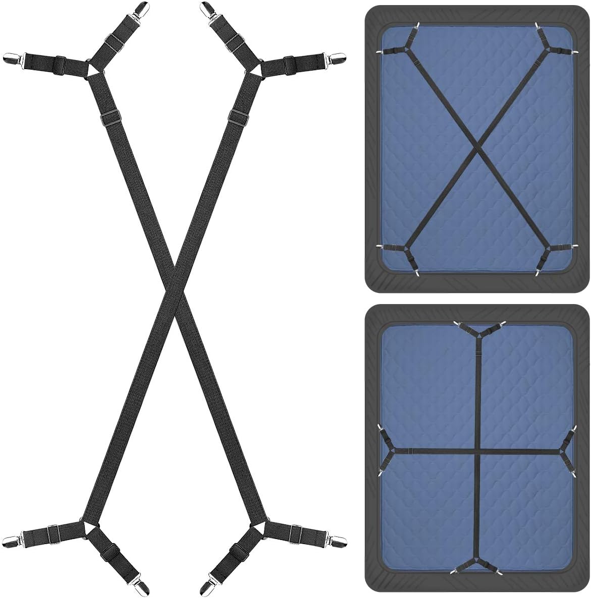 Sheet Suspenders Clips for Twin Full Queen King Mattress Sheet Holders