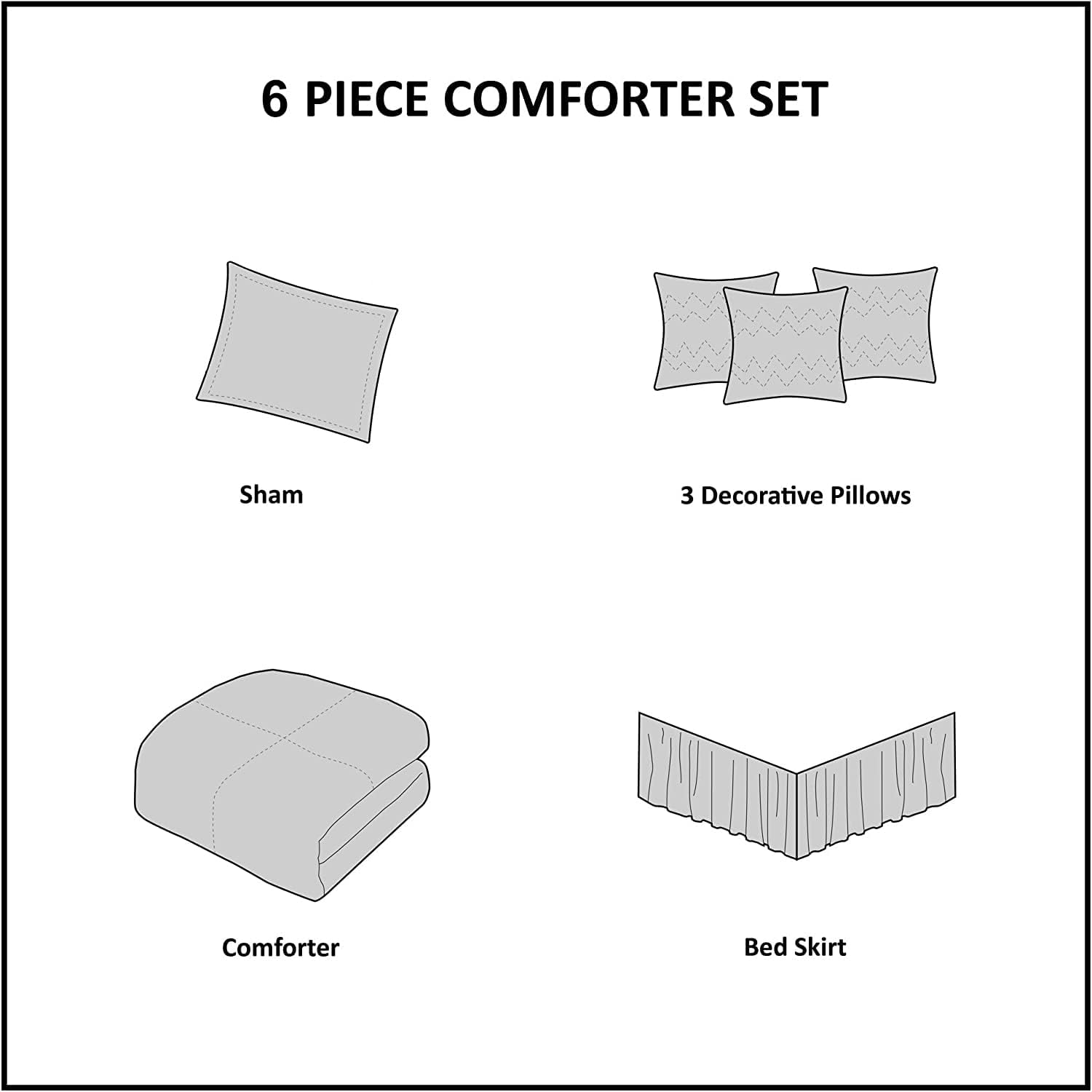 Madison Park Lola Sateen Cotton Comforter Set - 6 Piece Grey Purple