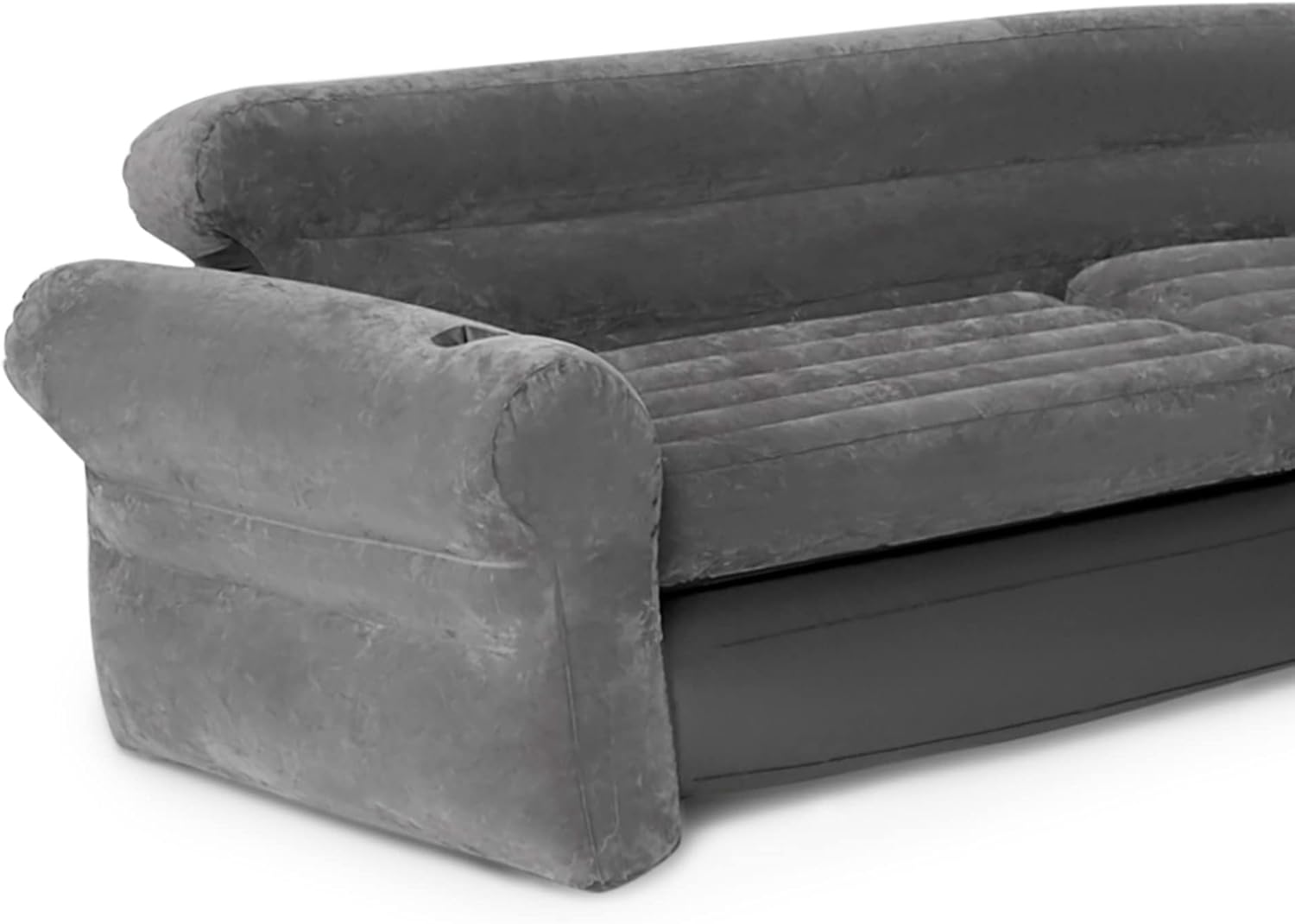 Intex L-Shaped Inflatable Couch with Cup Holders Gray 4 Pack