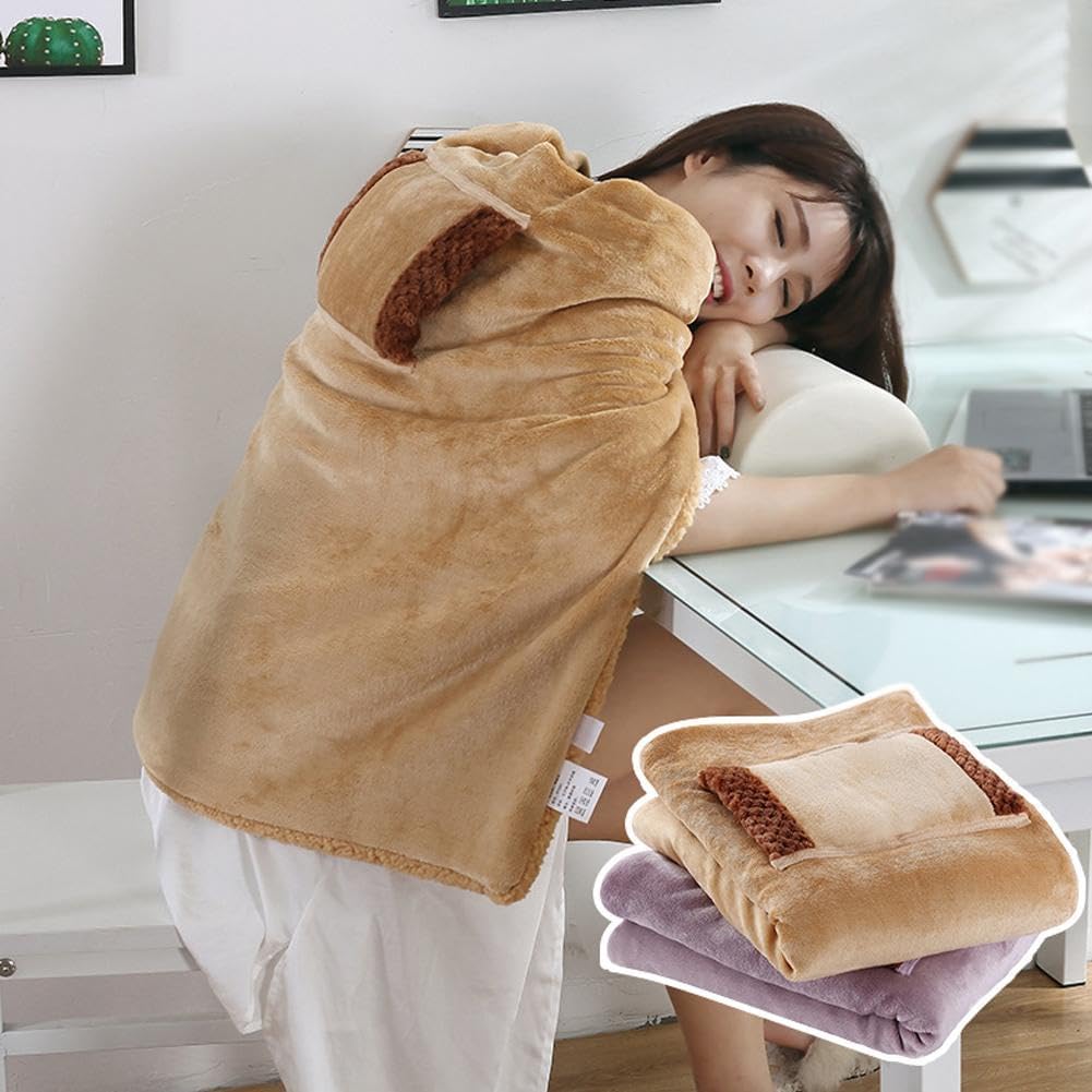 Electric Heated Throw Blanket with USB Pocket Fast Heating and Safe