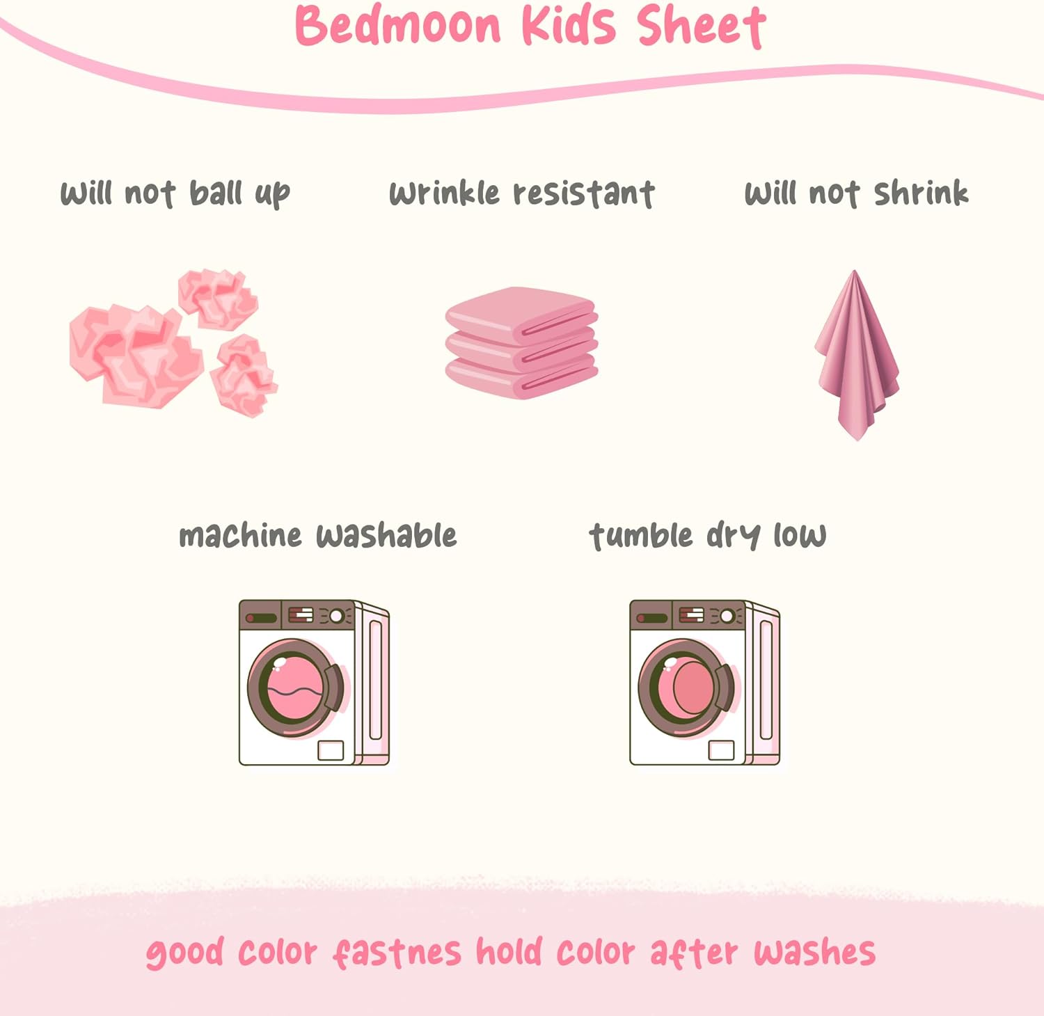 Bedmoon Girls Pink Cat Twin Bed Sheet Set