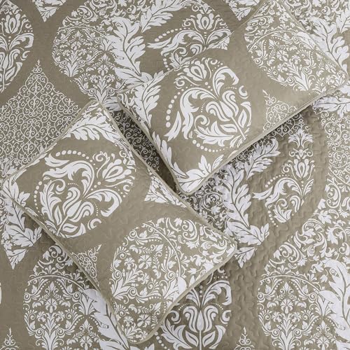 Boho Beige Quilt Set King Size 3 Pieces