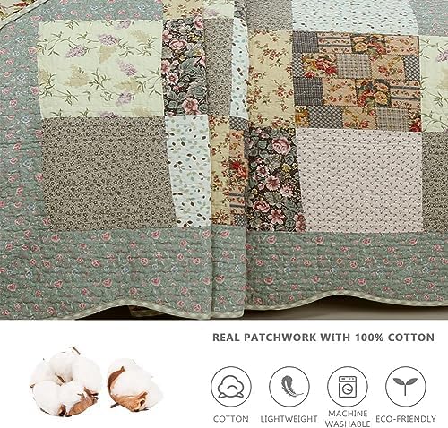 Cozy Line 100 Cotton Reversible Quilt Bedding Set King 3 Piece