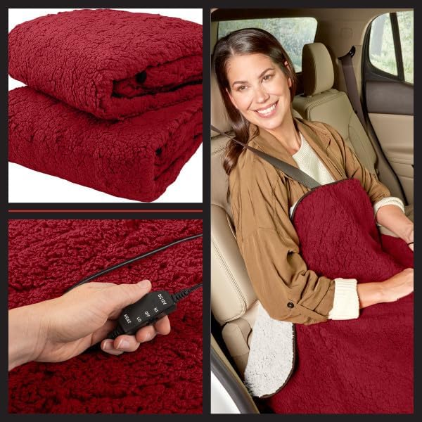 Stalwart Heated Car Blanket 2-Pack - Red 1