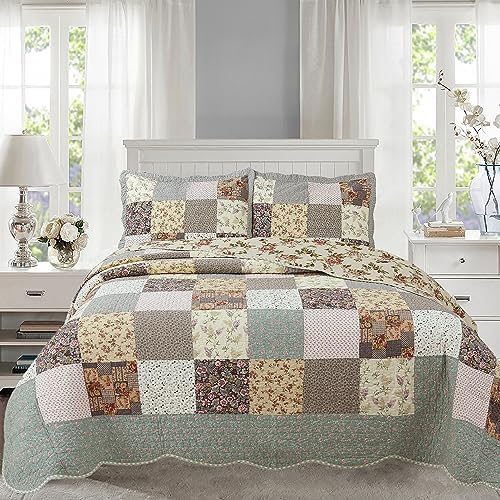 Cozy Line 100 Cotton Reversible Quilt Bedding Set King 3 Piece