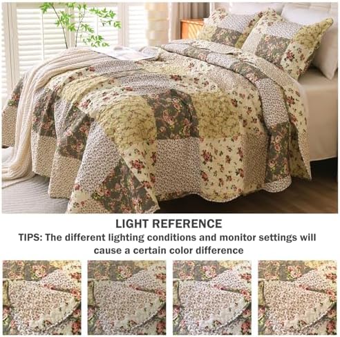 Cmfshape Romantic Patchwork Quilt Set Queen Size