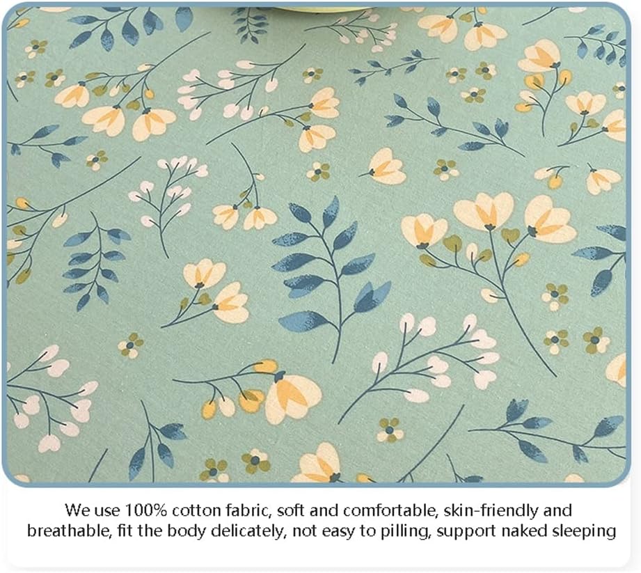 OBONG Deep Pocket Fitted Sheet 100 Cotton Flower Print 1