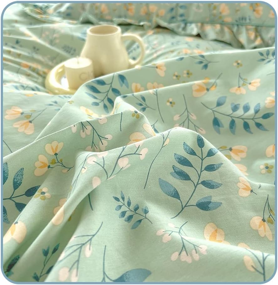 OBONG Deep Pocket Fitted Sheet 100 Cotton Flower Print 1