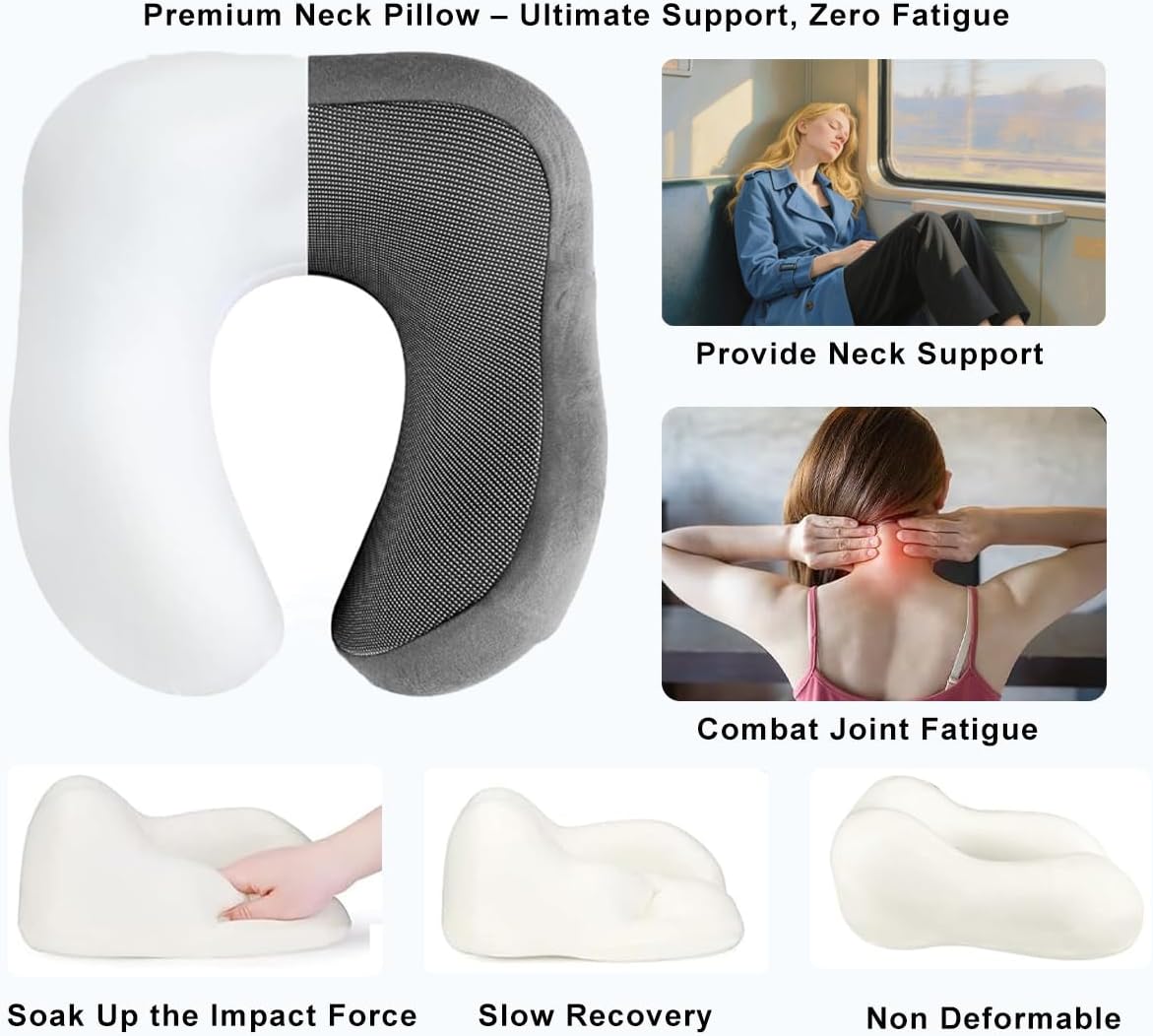 Ateupom Travel Pillow with Bluetooth Headphones