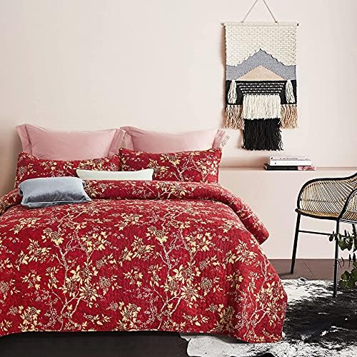 Wake In Cloud Floral Quilt Set Queen 3-Piece