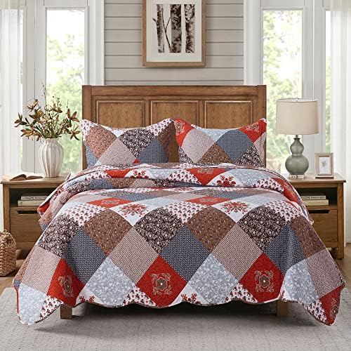 Travan Floral Printed Quilt Set Queen Size