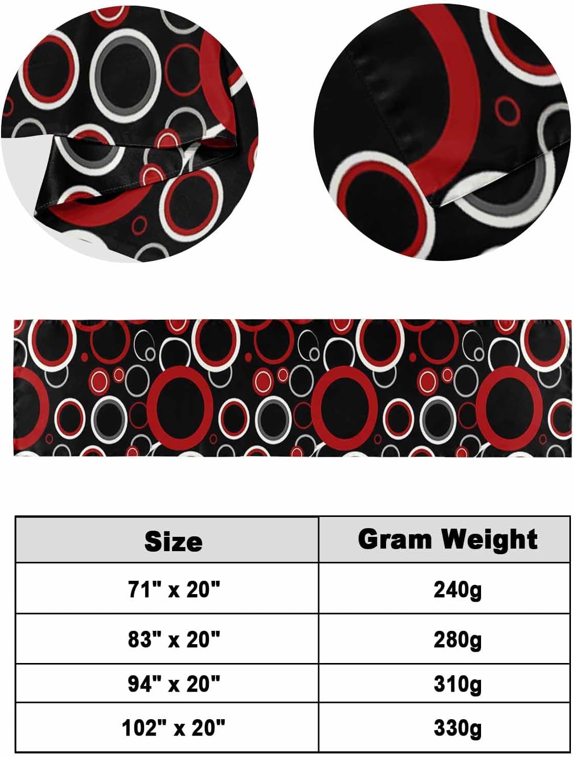 Sabolny Red Black Bed Runner Scarf Full Queen