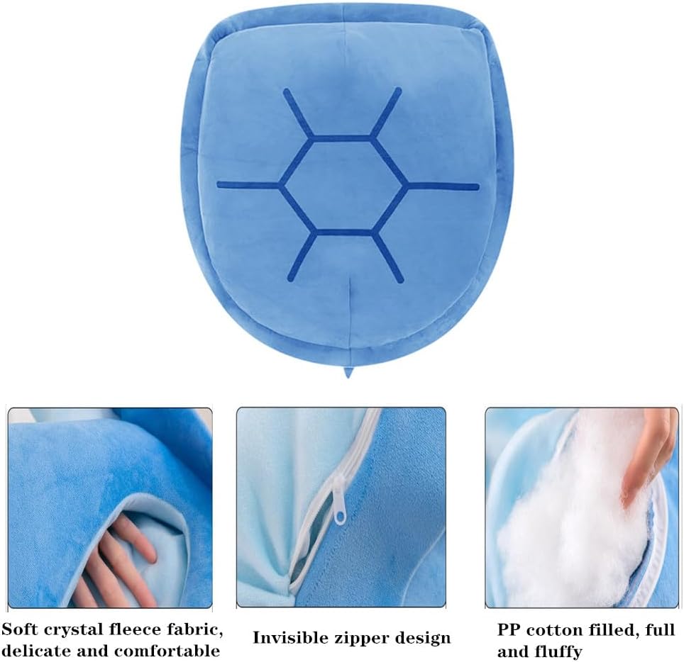 SEAHOME Turtle Shell Plush Pillow for Kids and Adults Blue 51 inch