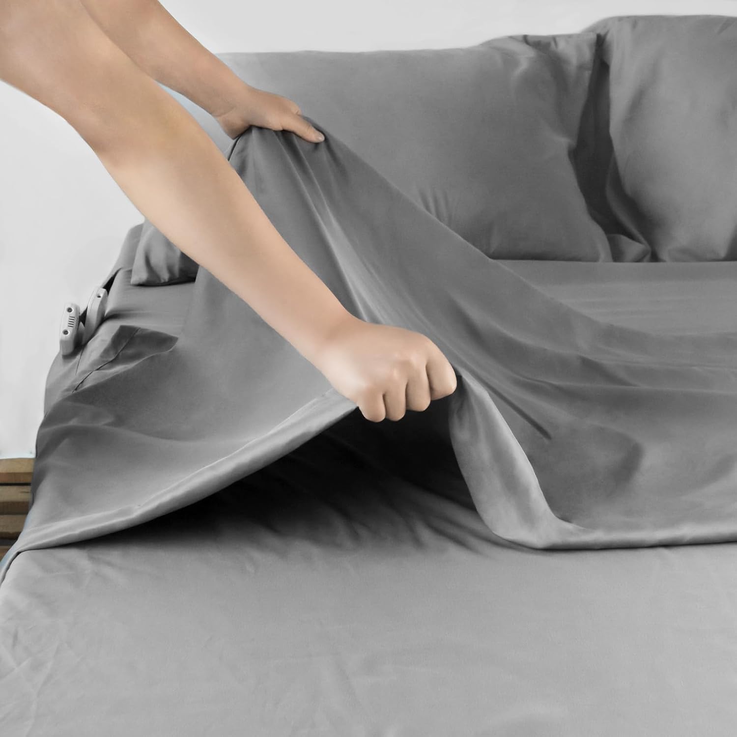 Moonsea Deep Pocket Twin Sheet Set for Air Mattress - 4 Piece Grey